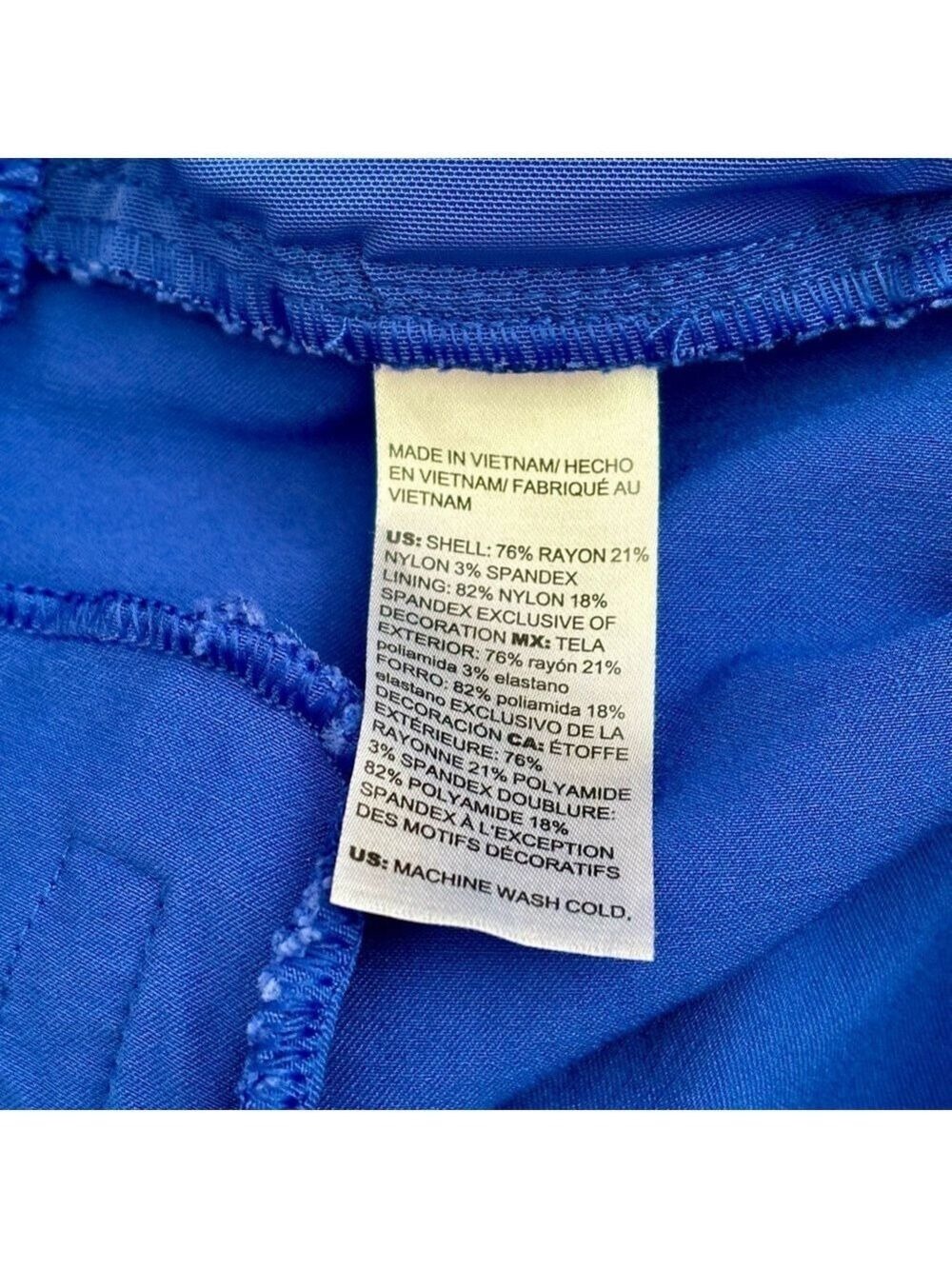 Chico's Royal Blue Cropped Pants Size 16 Lace Trim EUC - Picture 7 of 10